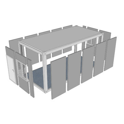 Flat Pack Geçici Site Ofis Konteyneri Taşınabilir Modüler Evler Ön Yapılandırılmış