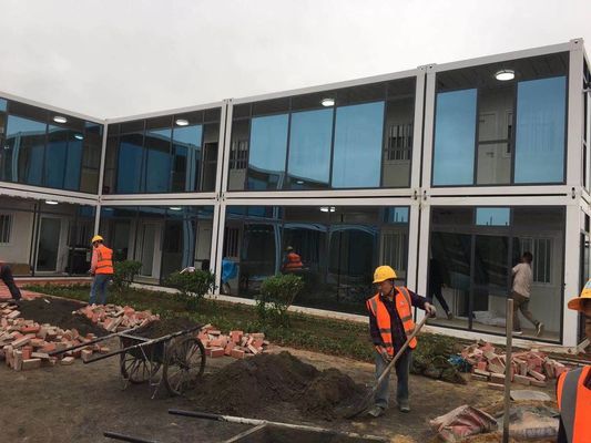 Rüzgara dayanıklı Flat Pack Site Kabinler Ayrılabilir 20ft Ofis Konteyner Evi