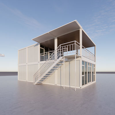 40 Ft Lüks 2 Katlı Konteyner Evi Puerto Rico'da Satılık Prefabrik Evler