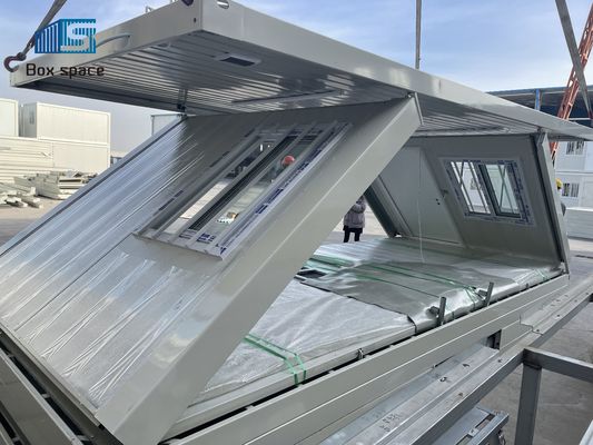 Hazır yapılmış Z Katlanabilir Konteyner Evi Taşınabilir Düz Paket Modüler Evler