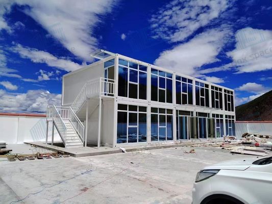 Kolay Montaj ve Demontaj yalıtımlı cam duvarlı prefabrik ev madencilik inşaat alanı için konteyner ofisi