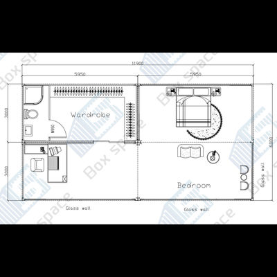 1 yatak odası Konteyner Ev Çin 20ft Genişletilebilir Katlanabilir Konteyner Evi Banyo ile 20ft Katlanabilir Evler