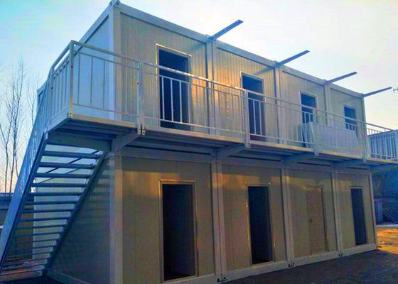 Çin Dış Merdiven ile Balo Salonu / Bar Taşınabilir Nakliye Konteyner Evleri İki Öykü Fabrika