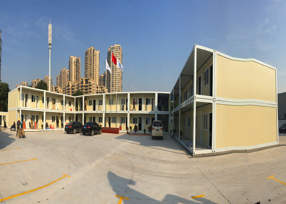 Çin Resmi Alan Düz Paketi Ofis Binaları Galvanizli Çelik Çerçeve Yapısı ile İki Öykü Fabrika