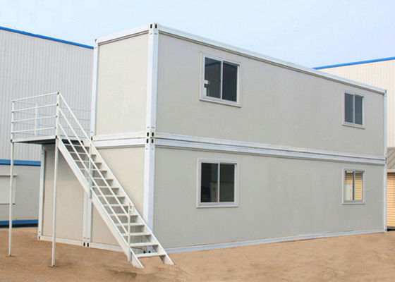 Çin İki Katlı Prefabrik Konteyner Ev, Yalıtım Duvar Paneli ile 40ft Konteyner Ev Fabrika